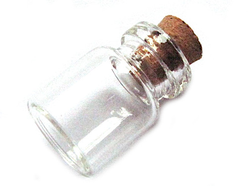 Glasflasche zum Befllen mit Korken, ca. 22x15mm